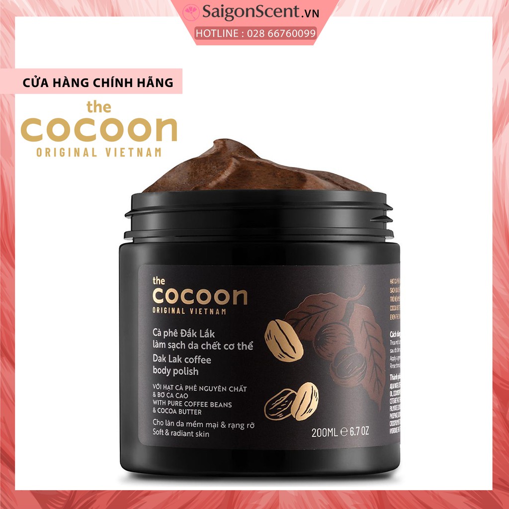 Tẩy tế bào chết cơ thể Cafe Dak Lak The Cocoon Coffee Body Polish ( 200mL )