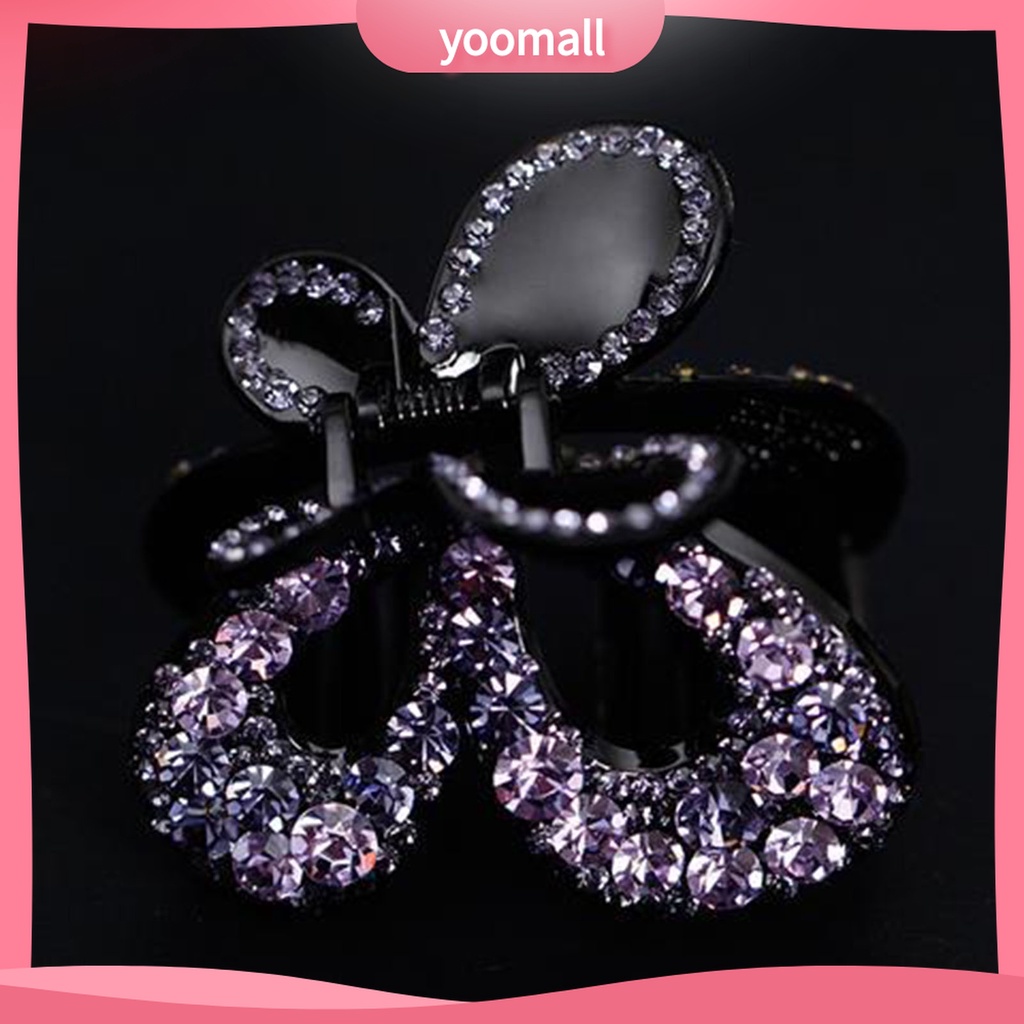 Yomall♡ Kẹp Tóc Càng Cua Đính Đá Hình Bướm Bằng Nhựa Cho Nữ