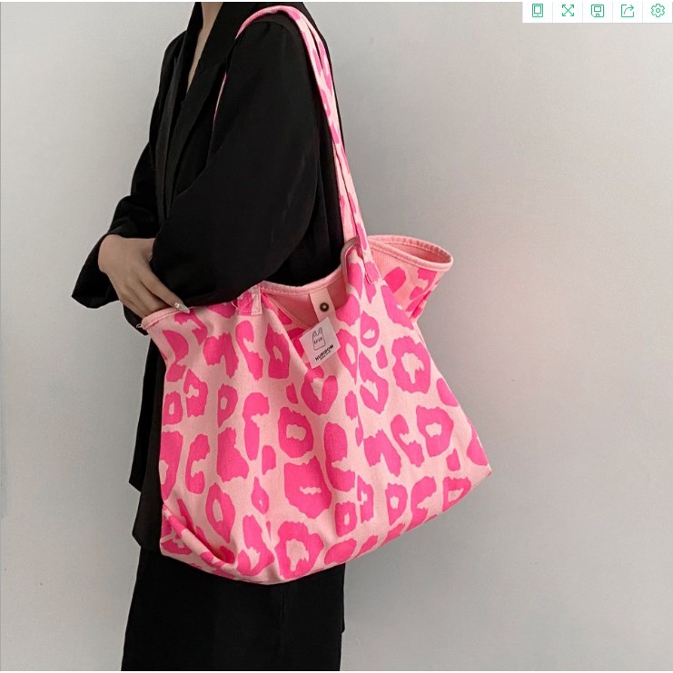 Túi Xách Nữ Vải Bạt In Hình Báo Hồng Thời Trang 2021 | BigBuy360 - bigbuy360.vn