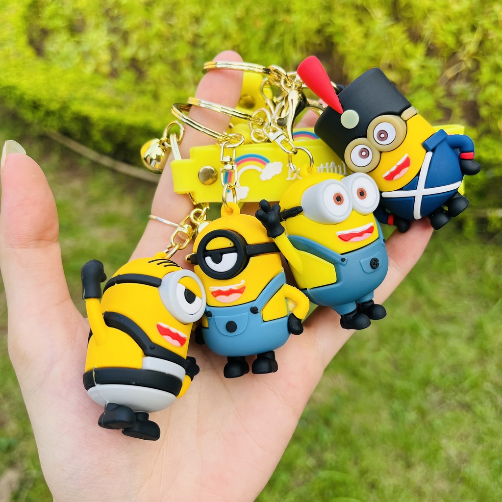 Móc chìa khóa minion làm bằng cao su cao cấp chống bẩn, móc khóa đáng yêu dễ thương 4 mẫu lựa chọn made by PhuKienMoe