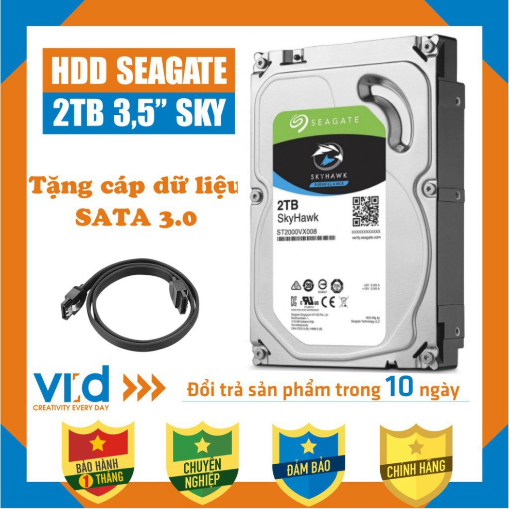BDFD Ổ cứng HDD 2TB Seagate SkyHawk – Tặng cáp sata 3.0 – Bảo hành 1 tháng 41 H093