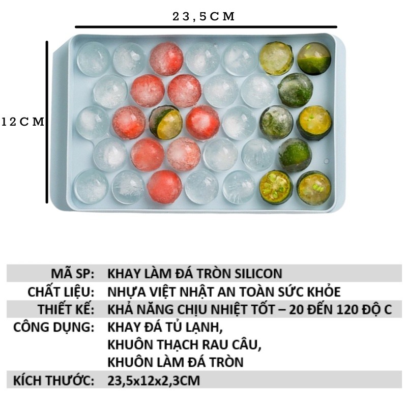 Khay làm đá tròn khay đựng đá nhựa