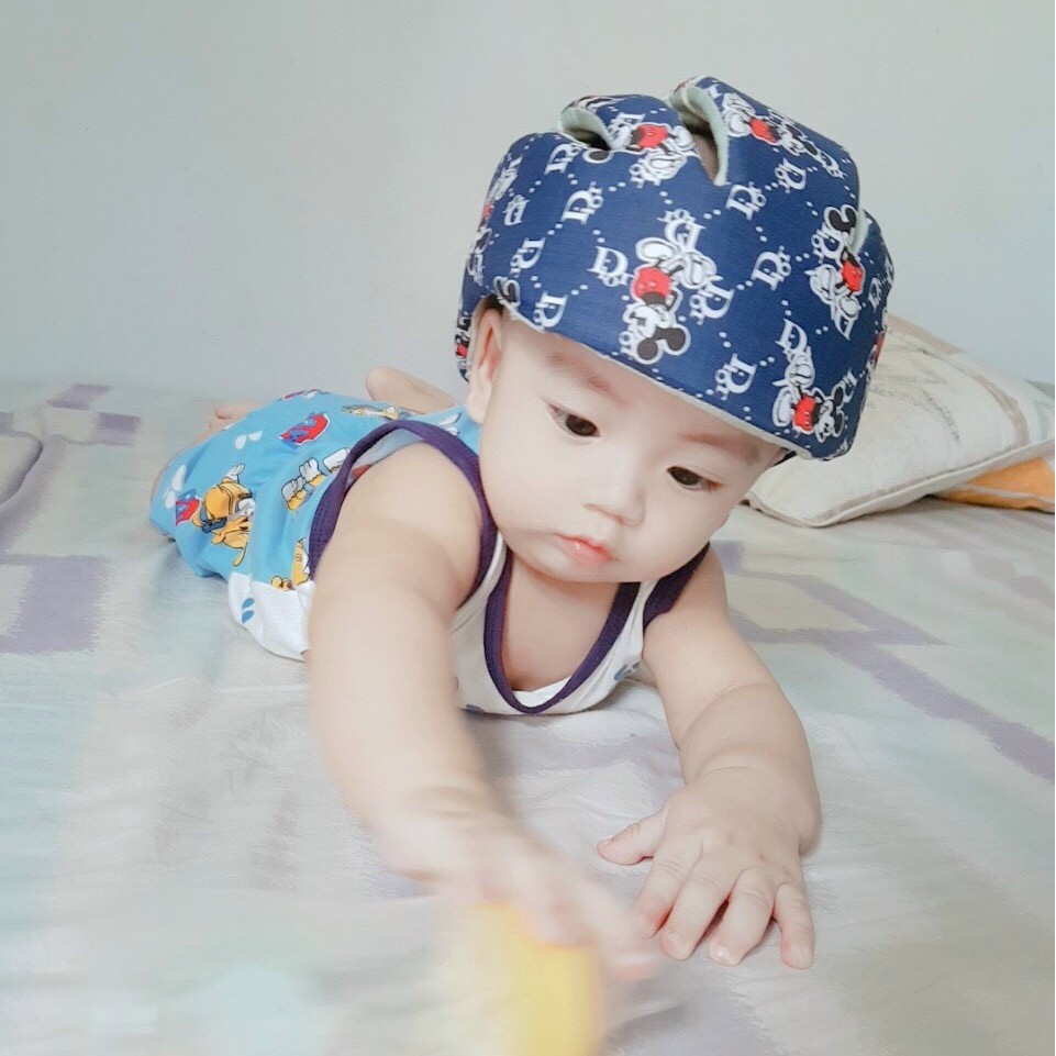 Mũ / Nón Bảo Hiểm Cho Bé Mới Biết Đi,Mũ Mềm Chống Va Chạm Có Thể Điều Chỉnh, Mũ Bảo Hiểm Cho Bé Đi Xe Máy