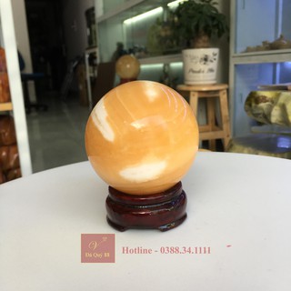 Cầu Phong Thủy Đá Ngọc Hoàng Long Tự Nhiên Vàng Đẹp 0.55kg-7.3cm