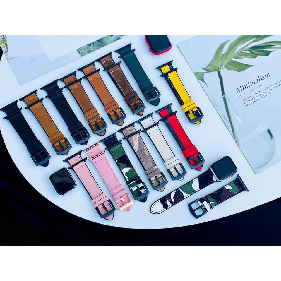 Dây da phối cao su dành cho applewatch cực chất