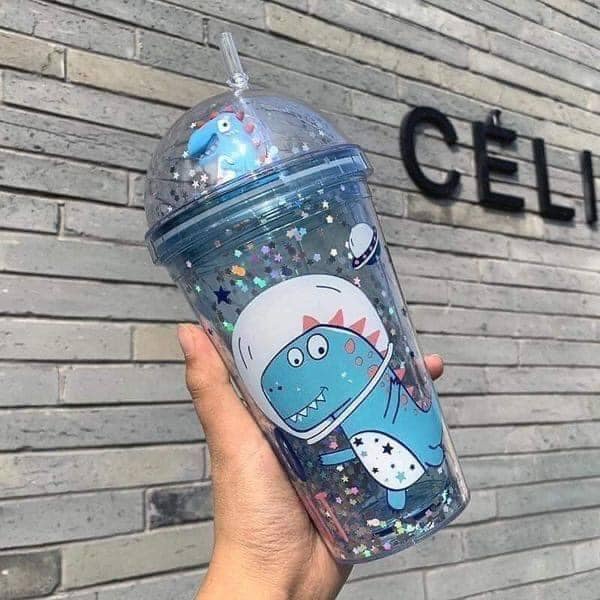 BÌNH ĐỰNG NƯỚC KHỦNG LONG 3D size TO tiện lợi (350ml)