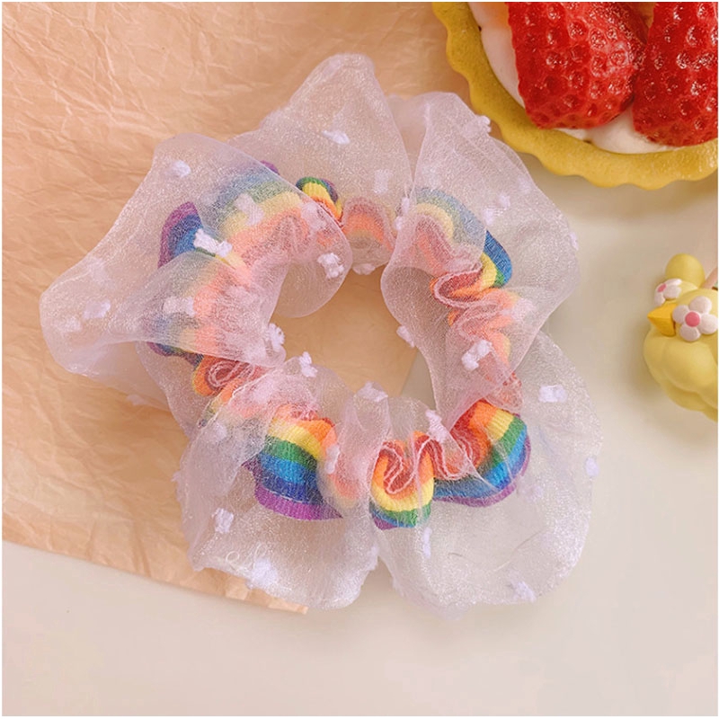 [Mã FASHIONCB232 hoàn tối đa 15K xu đơn 50K] Dây buộc tóc trang trí màu cầu vồng co dãn thời trang cho nữ | BigBuy360 - bigbuy360.vn