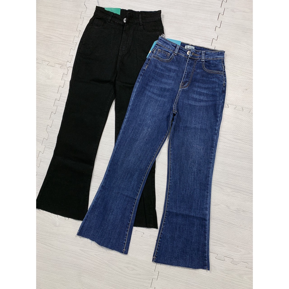 quần jeans nữ ống loe quần bò loe ống bass phom lỡ 88cm lai cắt chất co dãn mềm mại không ra màu