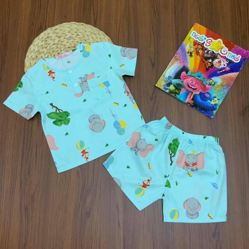 Đồ bộ Pijama Kate mặc nhà bé trai tay ngắn quần đùi nhiều họa tiết đẹp (12-32kg)