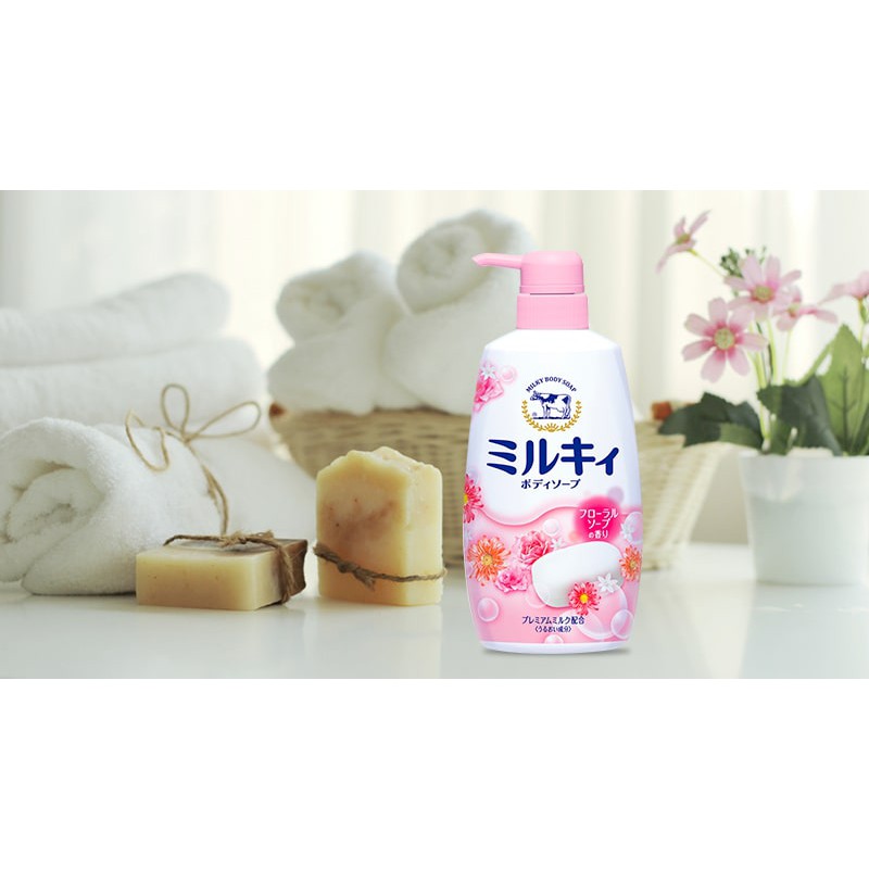 Sữa Tắm Hữu Cơ Nhật Bản Organic Cow Brand Milky Body Soap 550 ml