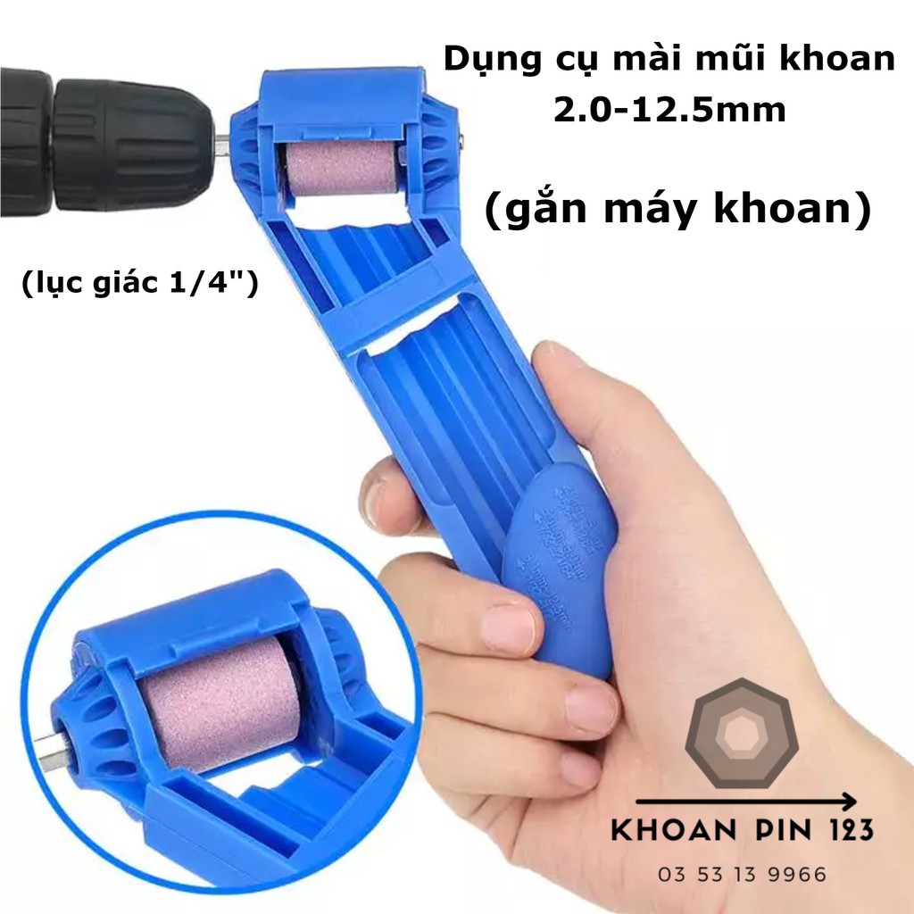 Bộ dụng cụ mài mũi khoan, cữ mài mũi khoan 2-12.5mm gắn máy khoan cầm tay