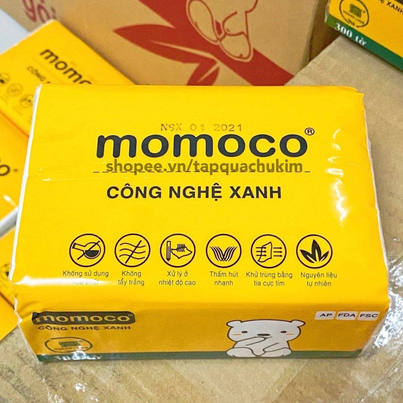 [GIÁ THÙNG] Khăn giấy gấu trắng MOMOCO 3 lớp (SỐ LƯỢNG TỐI THIỂU 30 GÓI) - tapquachukim