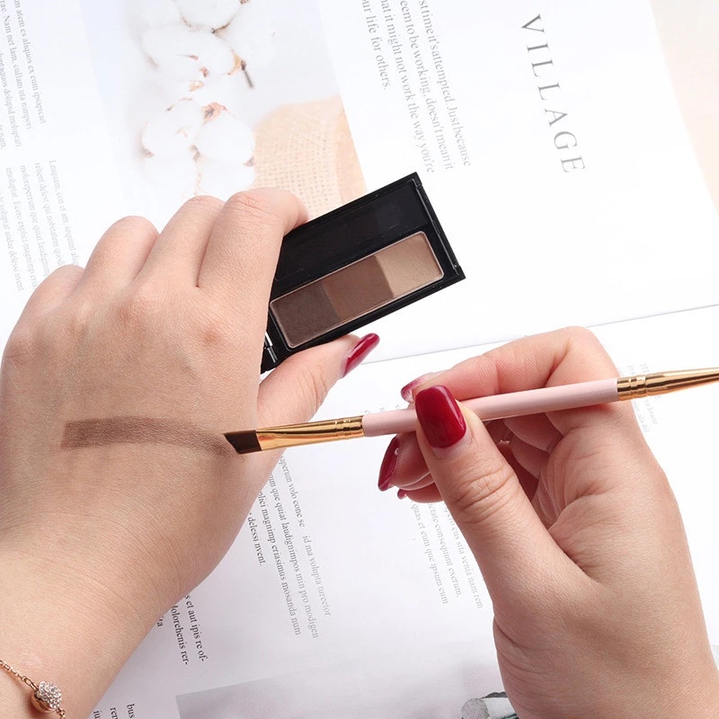 [Hàng mới về] Cọ trang điểm lông mày đầu vát tích hợp cọ chải lông mi và cọ chải dạng cuộn trang điểm chuyên nghiệp