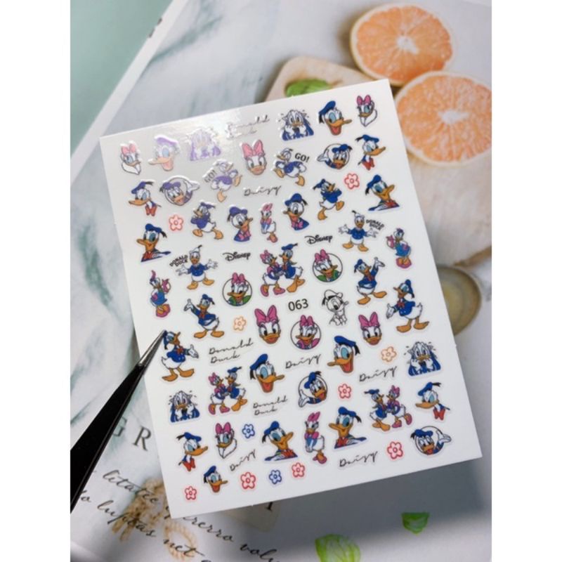 Stick dán móng nail cao cấp,stick gấu,vịt,mèo thần tài,hoa,chuột- phụ kiện nail