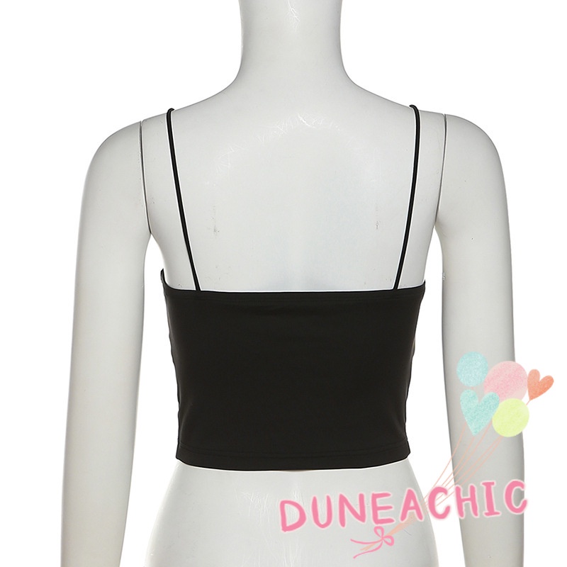DUNEA Áo Croptop Hai Dây Kiểu Dáng Quyến Rũ Cho Nữ