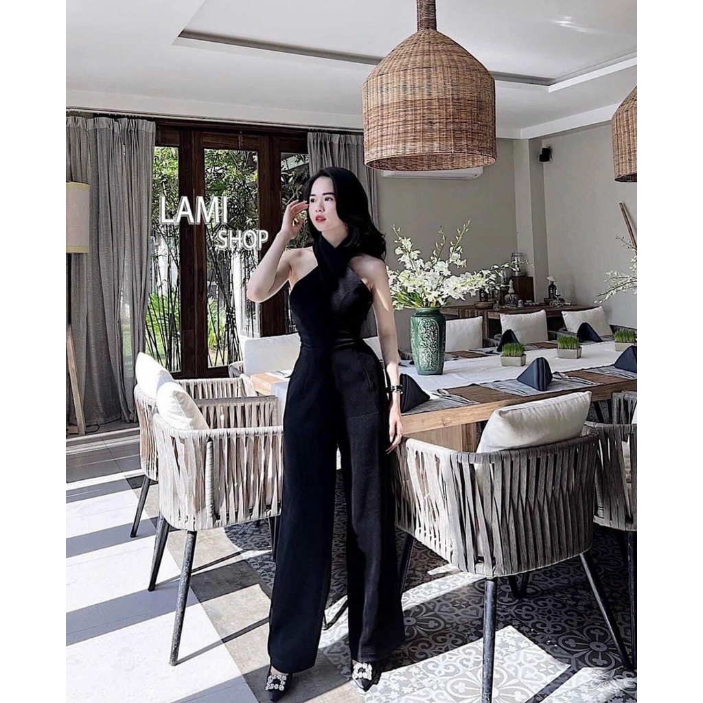 (FreeShip 2022) Sét bộ nữ đi chơi,bộ yếm from croptop có mút mix quần ống rộng có túi,phong cách trẻ trung chanh sả