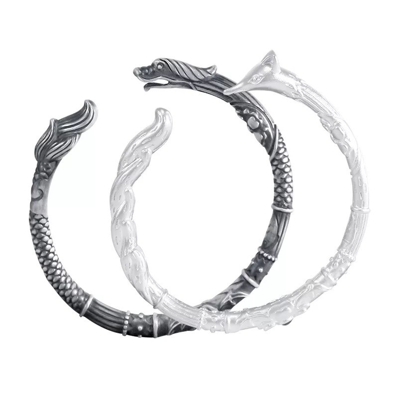 Bộ đôi lắc tay tình duyên hồ ly hắc long tam sinh tam thế thiết kế thời trang lứa đôi hạnh phúc