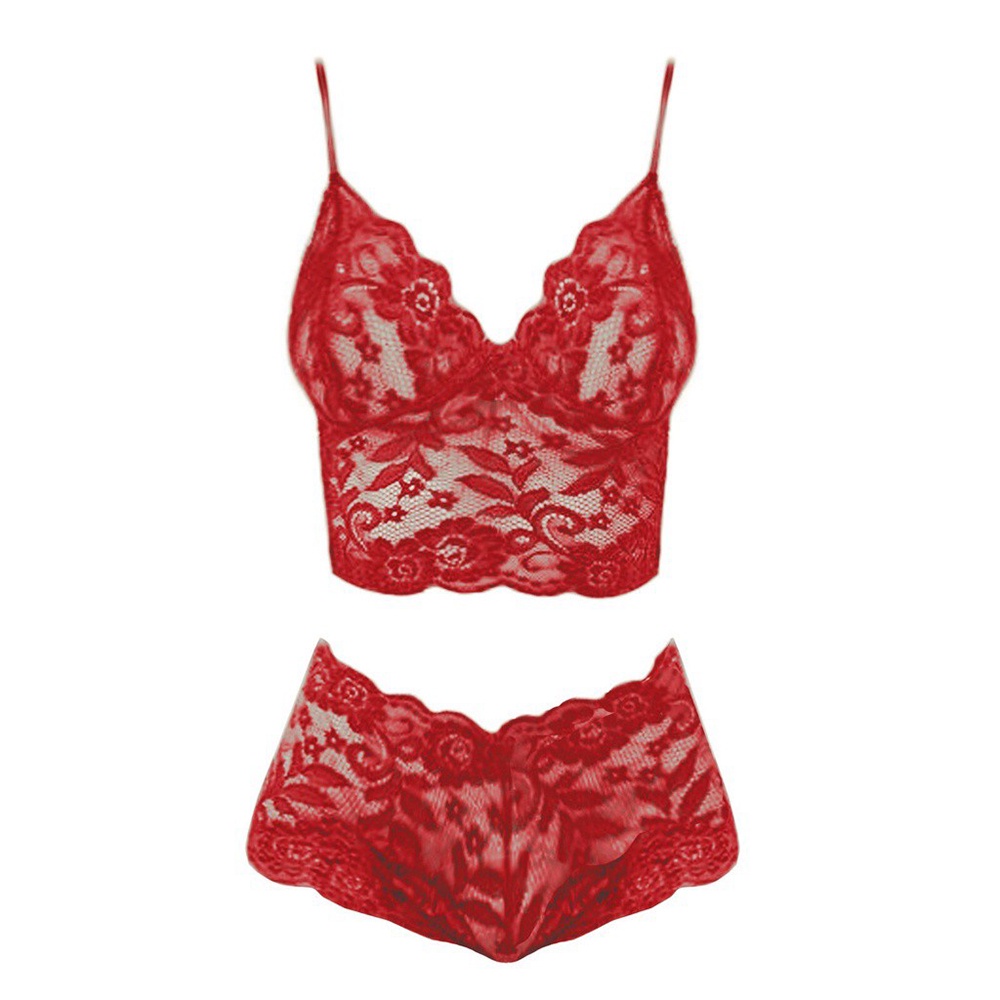 Set đồ lót vải ren cổ chữ V khoét sâu quyến rũ dành cho nữ | BigBuy360 - bigbuy360.vn