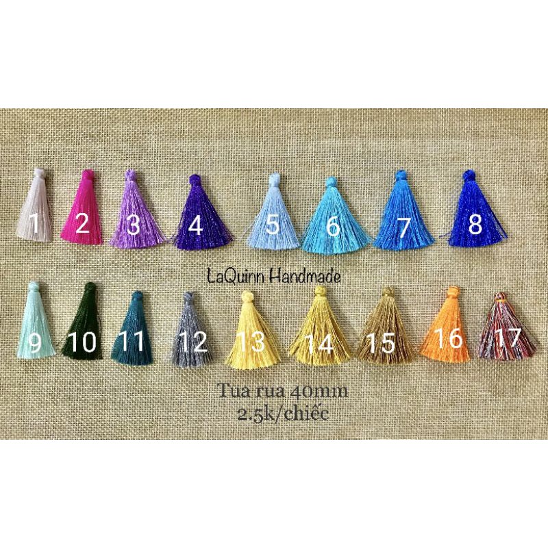 Nguyên liệu handmade - Tua rua chỉ bóng 40mm