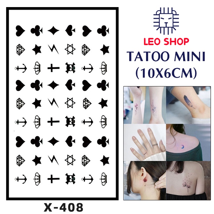 Hình Xăm Dán Mini Họa Tiết Nhỏ Chụp Ảnh, Đóng Phim, Dễ Dàng Tẩy Xóa - Dùng 2-5 Ngày