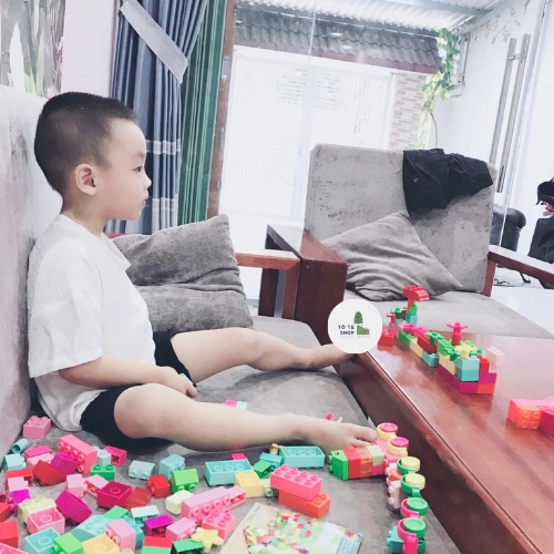 1kg Đồ Chơi Xếp Hình Lắp Ráp Cho Bé, gạch xếp hình theo cân, đồ chơi xếp hình bán cân gạch tương thích Size Duplo