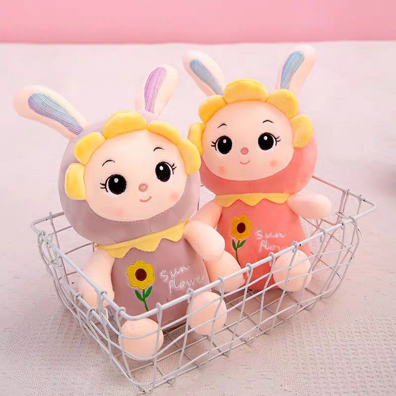 Gấu Bông Thỏ Nhồi Bông Cho Bé Hoa Mặt Trời Joujou Thỏ Bông Sun Flower Mềm Mịn Cute Dễ Thương Babi Mama G07