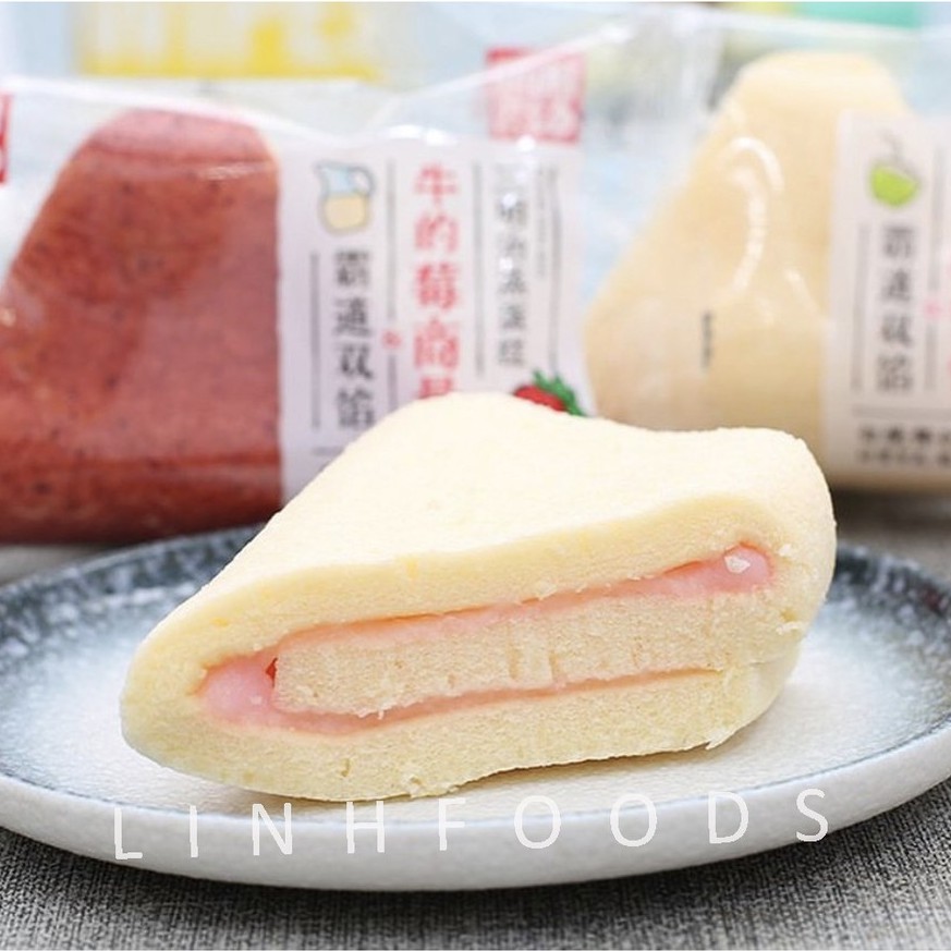 1 Cái Bánh Bông Lan Nhân Kem Tam Giác 3 Vị Matcha/ Dâu Tây/ Đào