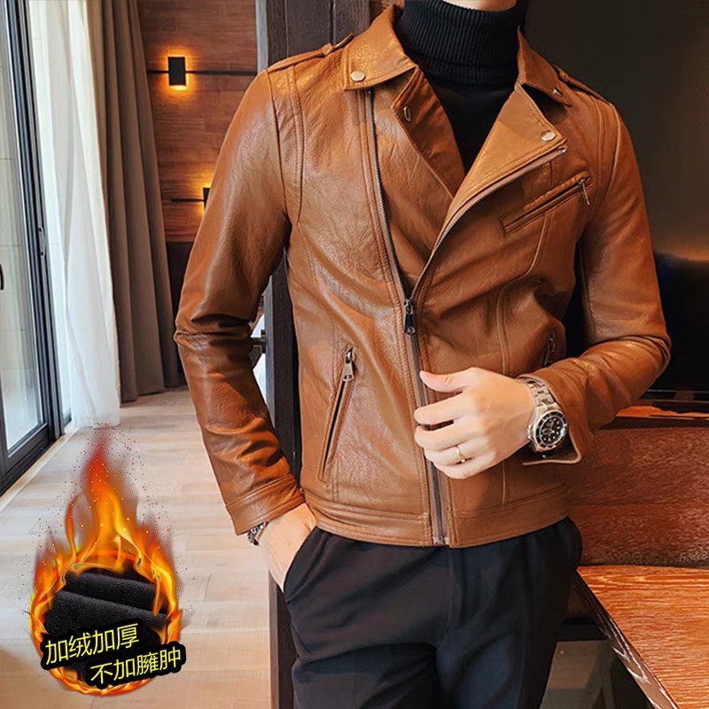 Áo khoác biker da bò hạt cao cấp lót lông bên trong mẫu mới nhất năm nay