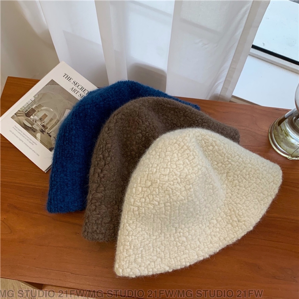 Mũ tai bèo vải len mềm phong cách Nhật Bản cho nữ