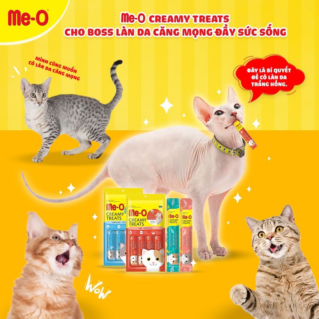 Súp Thưởng Cho Mèo Me-O Creamy Treats Thanh 15G - Miki Petshop