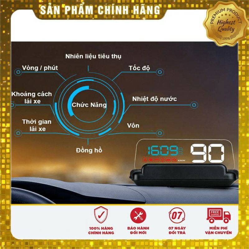 Bộ Hiển Thị Tốc Độ Lên Kính HUD C500 Không Cần Dán Phim Phản Quang