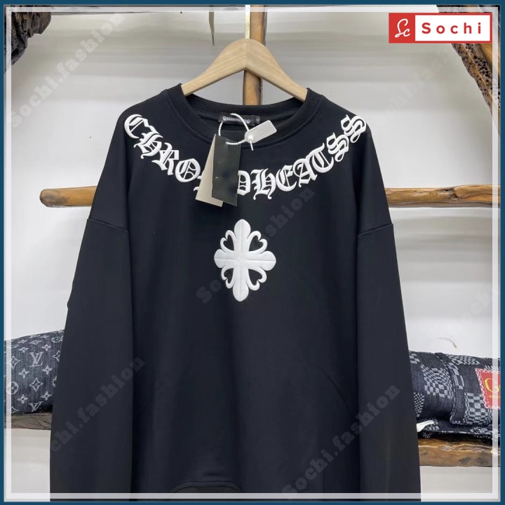 Áo thu đông cổ tròn, áo thu đông giữ nhiệt Sochi chất nỉ mềm mịn in CH mã SW.811