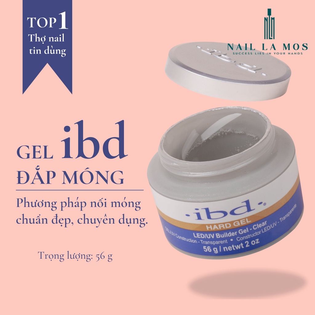 Gel đắp móng IBD 56g loại tốt không nóng không chảy - Màu trong suốt