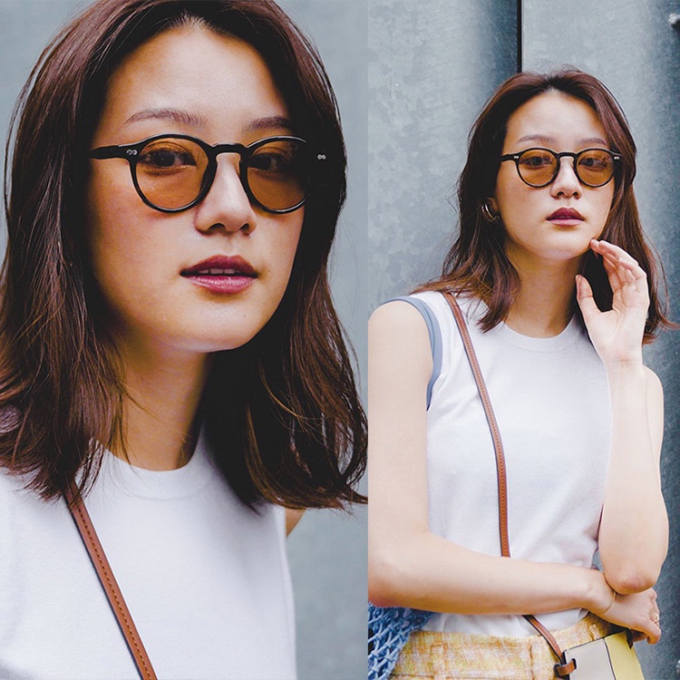 Kính Mát Gọng Tròn Nhỏ Phong Cách Vintage Thời Trang Chất Lượng Cao Cho Nữ