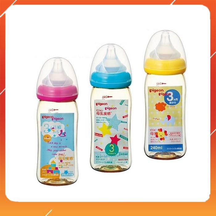 Bình sữa Pigeon Nhật [FREE SHIP_CHUẨN NỘI ĐỊA NHẬT] cổ rộng 160/240ml mâu mới nhất