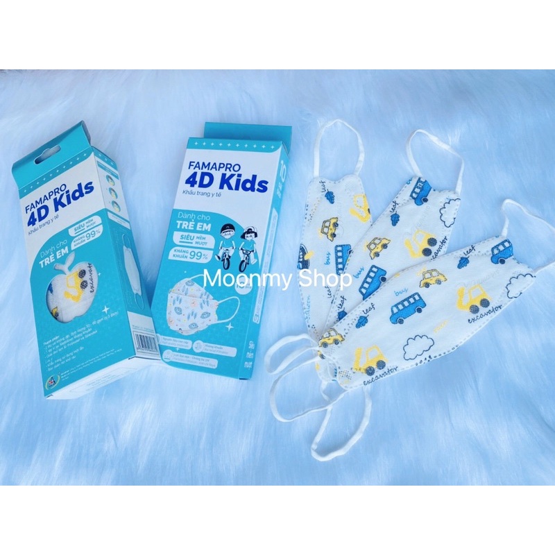 Hộp 10 cái khẩu trang 4d kid Famapro/khẩu trang kf94 trẻ em
