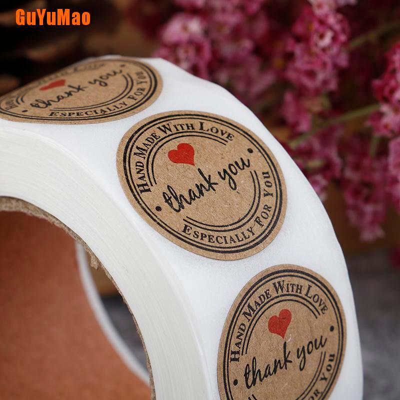 Bộ 500 Miếng Dán Hình Tròn In Chữ Thank You Trang Trí Quà Tặng