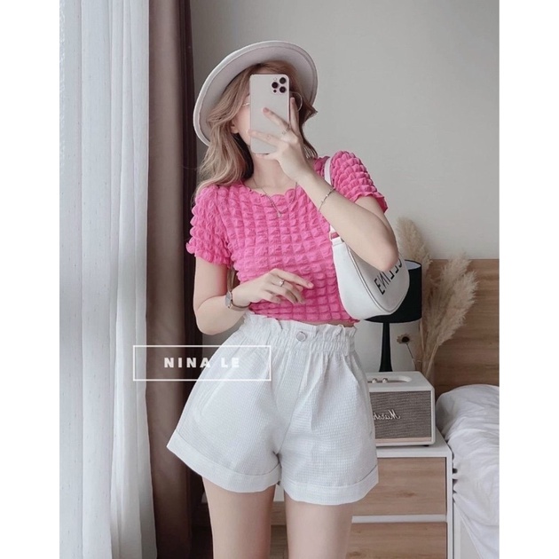 Quần đùi nữ, quần đùi tổ ong hottrend nhiều màu freesize &lt;57kg alohashop91