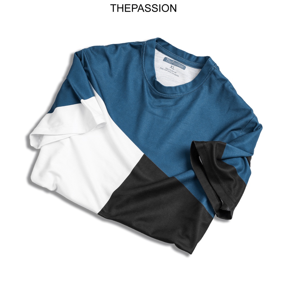 Áo thun nam cổ tròn tay ngắn TRICOLOR vải cá sấu Cotton xuất xịn, chuẩn form, sang trọng, thanh lịch – THEPASSION