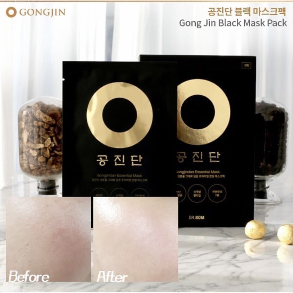 HỘP 5 MIẾNG MẶT NẠ DƯỠNG TRẮNG, SE KHÍT LỖ CHÂN LÔNG ĐÔNG Y DR.BOM GONGJINDAN ESSENTIAL MASK