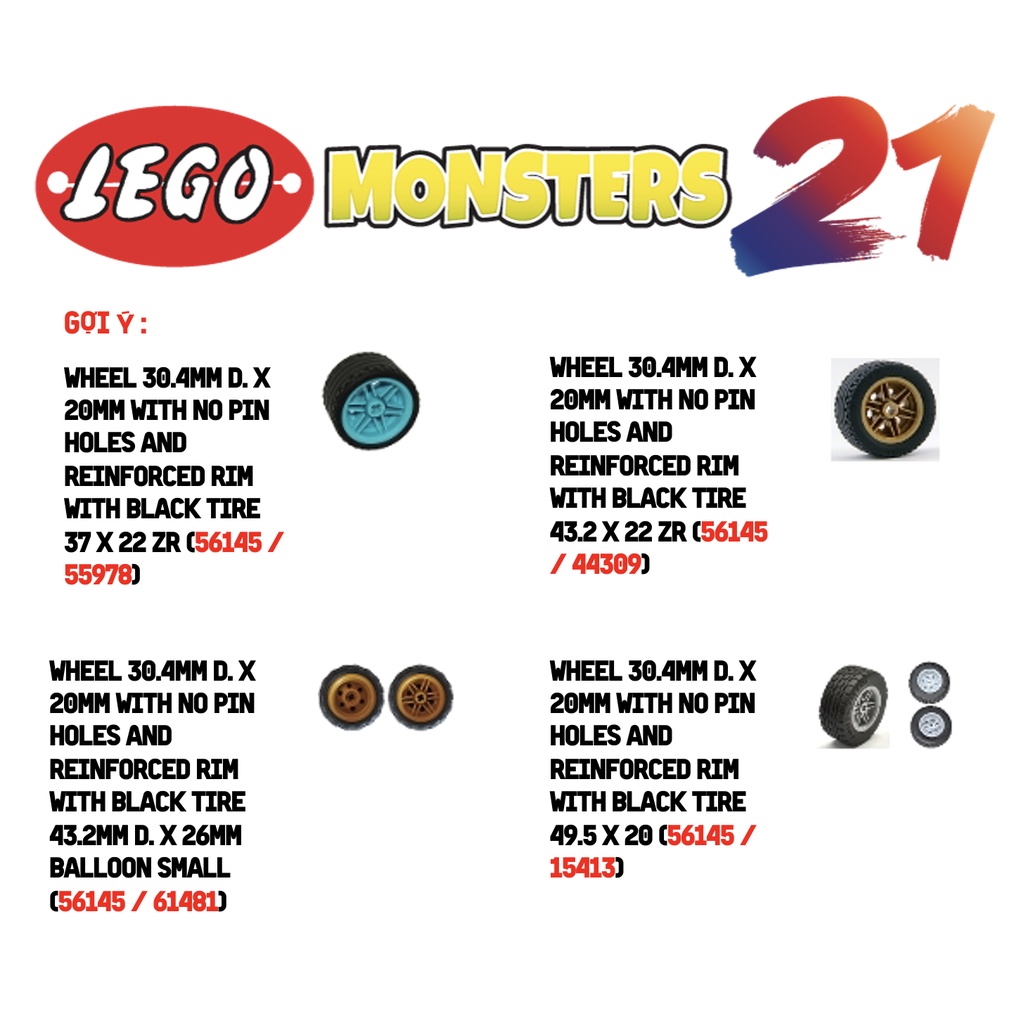 -Lego chính hãng, vành xe 30,4 x 20 không có lỗ ghim và vành gia cường- ID 56145