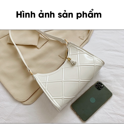 Túi Kẹp Nách Đeo Vai, Dưới Cánh Tay Cho Nữ Chất Liệu Da PU Bóng Thời Trang Siêu Xinh Giá Rẻ - 1229