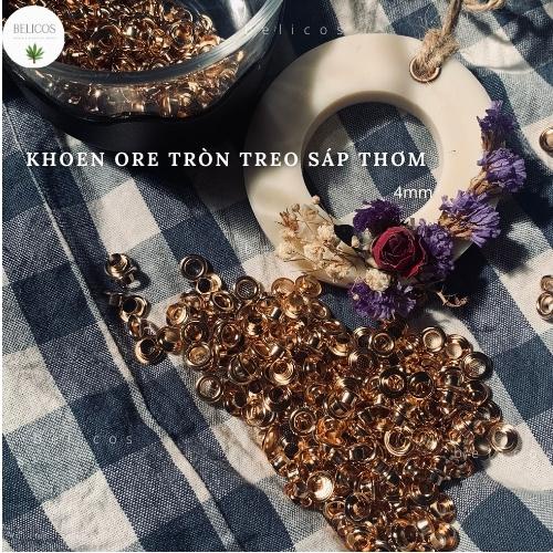 Khoen treo sáp thơm  Khoen ore kim loại màu vàng 4mm