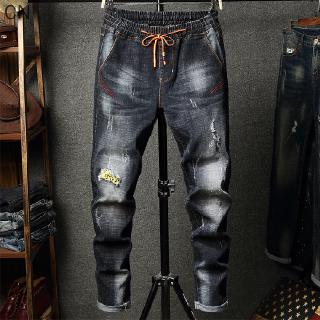 Quần Jeans Rách Chất Liệu Co Giãn Cho Nam