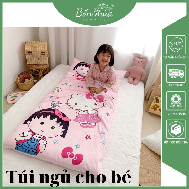 Túi ngủ cho bé, túi ngủ cao cấp in hình 3D ngộ nghĩnh, cotton, thoáng mát và thấm hút mồ hôi - Bốn Mùa Bedding