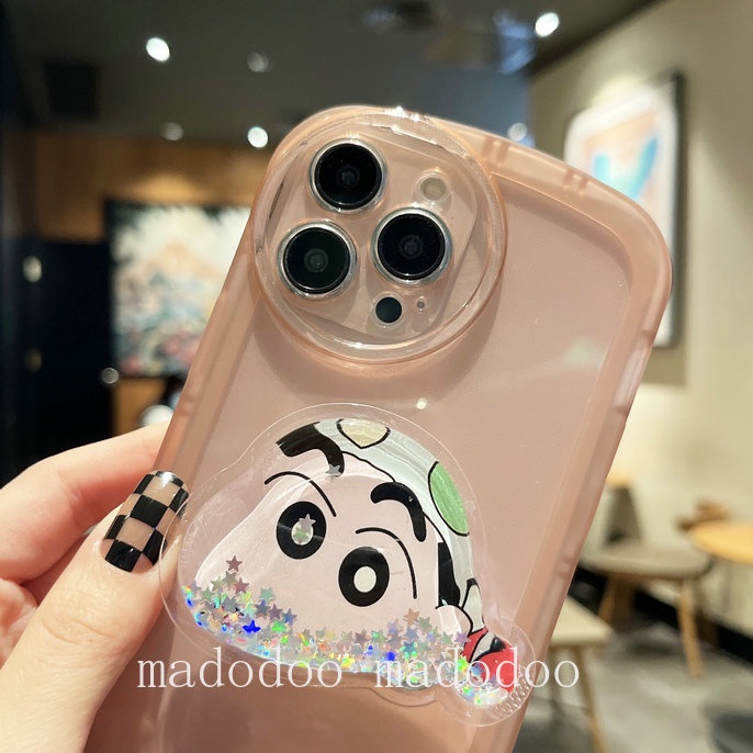 Clear Casing Samsung Galaxy A73 A13 A52 A52S A02S A03 A03S A50 A50S A30S 4G 5G Cute Gloomy Bear Sesame Street Doraemon Crayon Shin-chan Cartoon Quicksand Stand Phone Case NKS 12