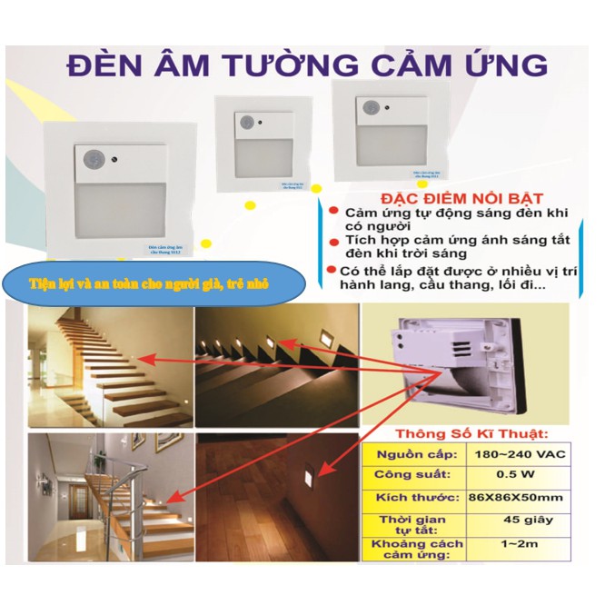 Đèn led cảm ứng lắp cầu thang SS21