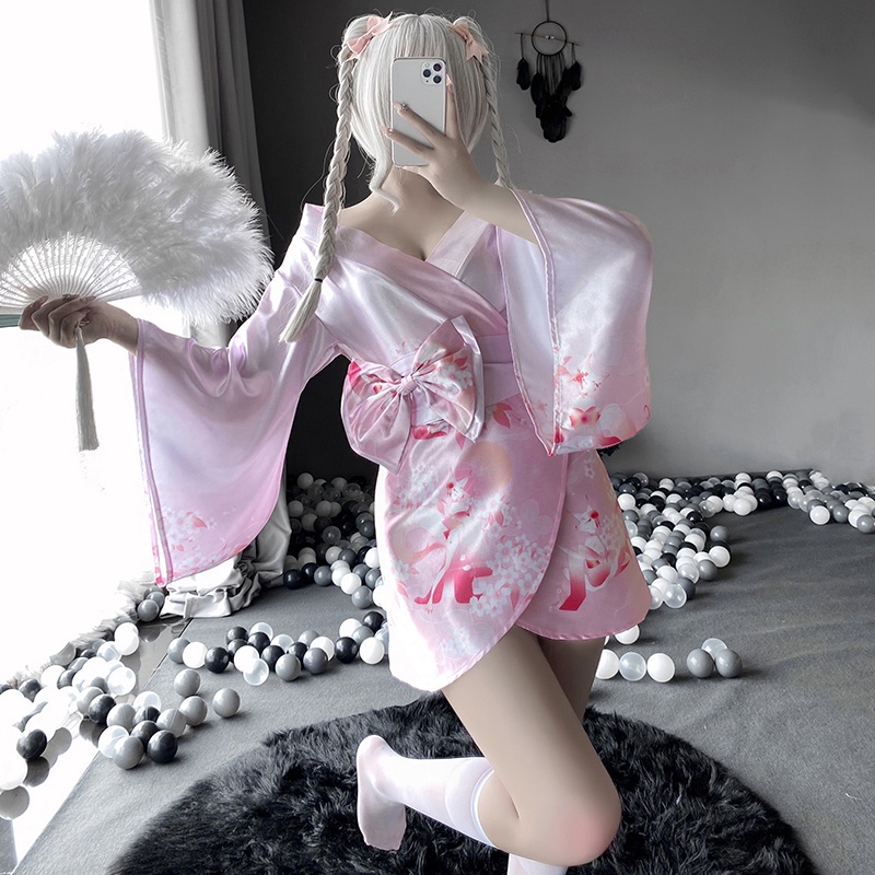 Bộ Đồ Ngủ kimono Bằng Vải Voan Thoáng Khí Phong Cách Nhật Bản Quyến Rũ 9409 | BigBuy360 - bigbuy360.vn