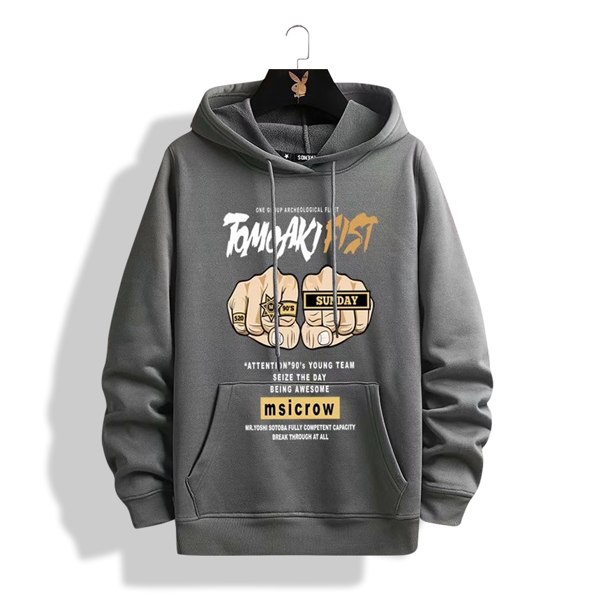 Áo Hoodie Thun Nỉ Nam Thu Đông Dài Tay Mũ Trùm Đầu Túi Bụng Họa Tiết Zenkocs3 MEN TOP 185