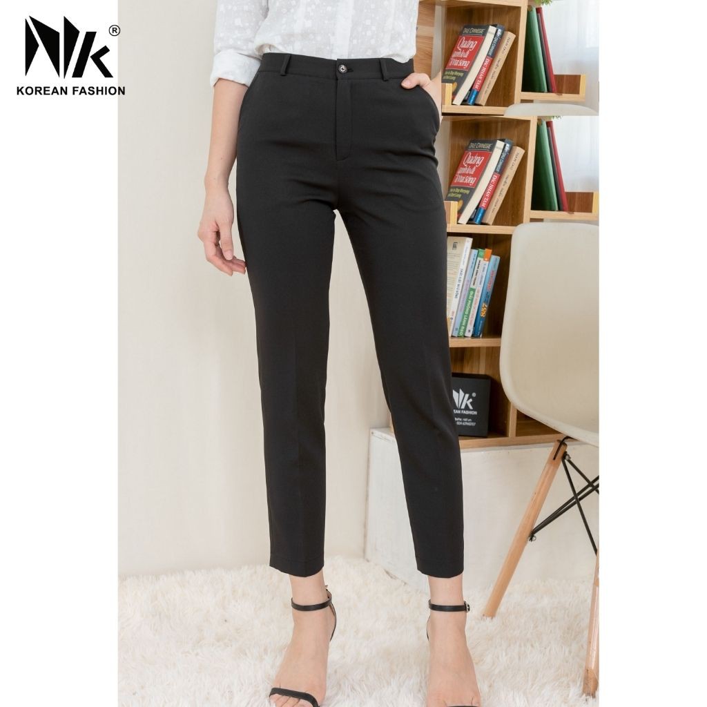 Quần Tây Nữ Công Sở NK Fashion Dáng Baggy Cạp Cao, Chất Liệu Texsi Nhập Hàn Mềm Mịn, Chống Nhăn Xù NKQU2001003